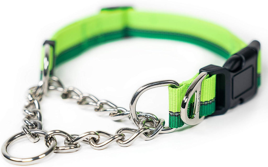 Mighty Paw Martingale Dog Collar 2.0 | Trainer Approved Limited Slip Collar with Stainless Steel Chain & Heavy Duty Buckle - Modified Cinch Collar for Gentle & Effective Pet Training - Medium, Grey - Image 11