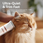 CATLINK pet trimmer close up view highlighting the rounded ceramic safety blade assembly.