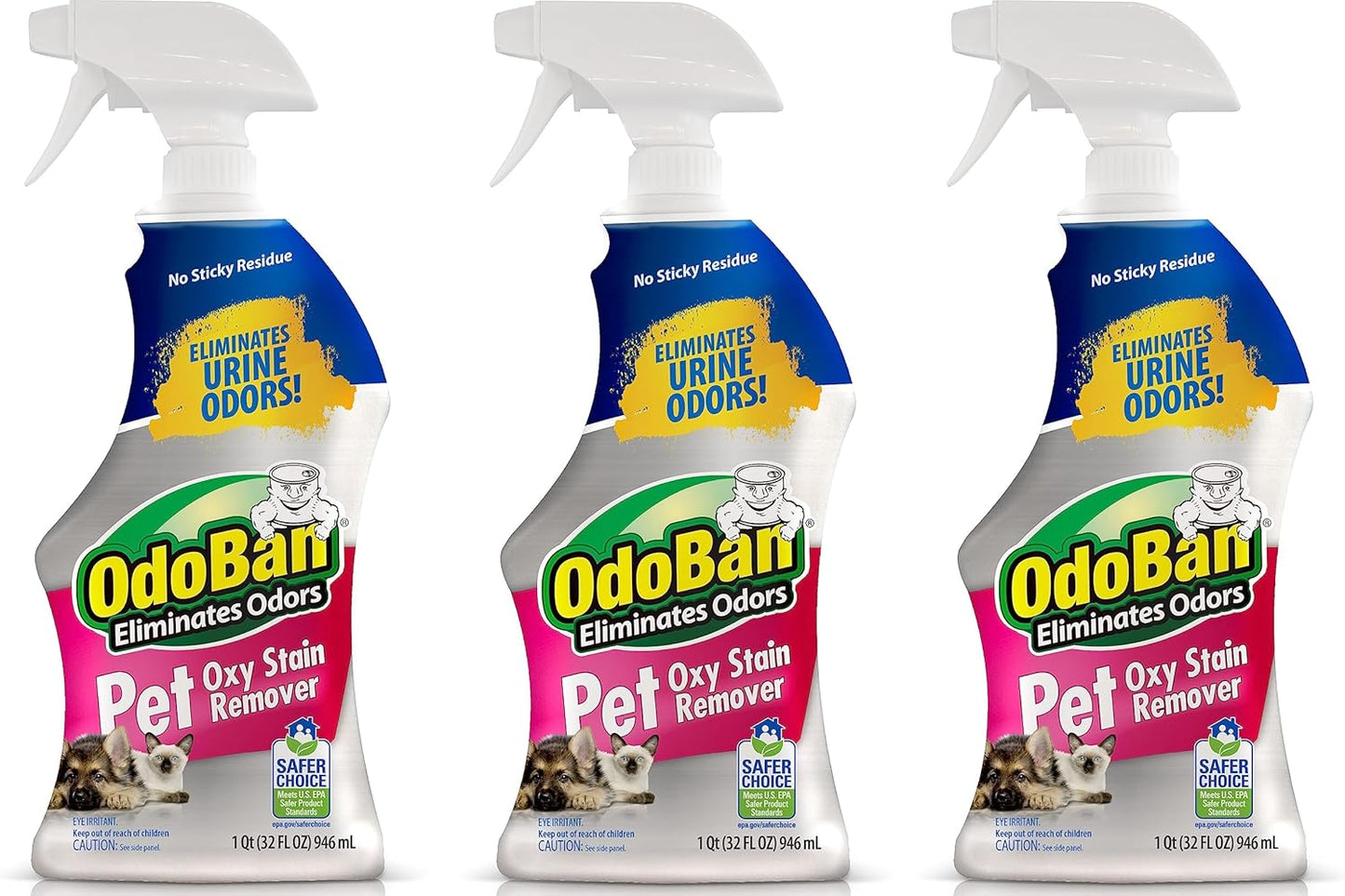 OdoBan Pet Solutions Oxy Stain Remover, Pet Stain Eliminator, Made in the USA, 6-Pack, 32 Ounce Spray Each - Image 10