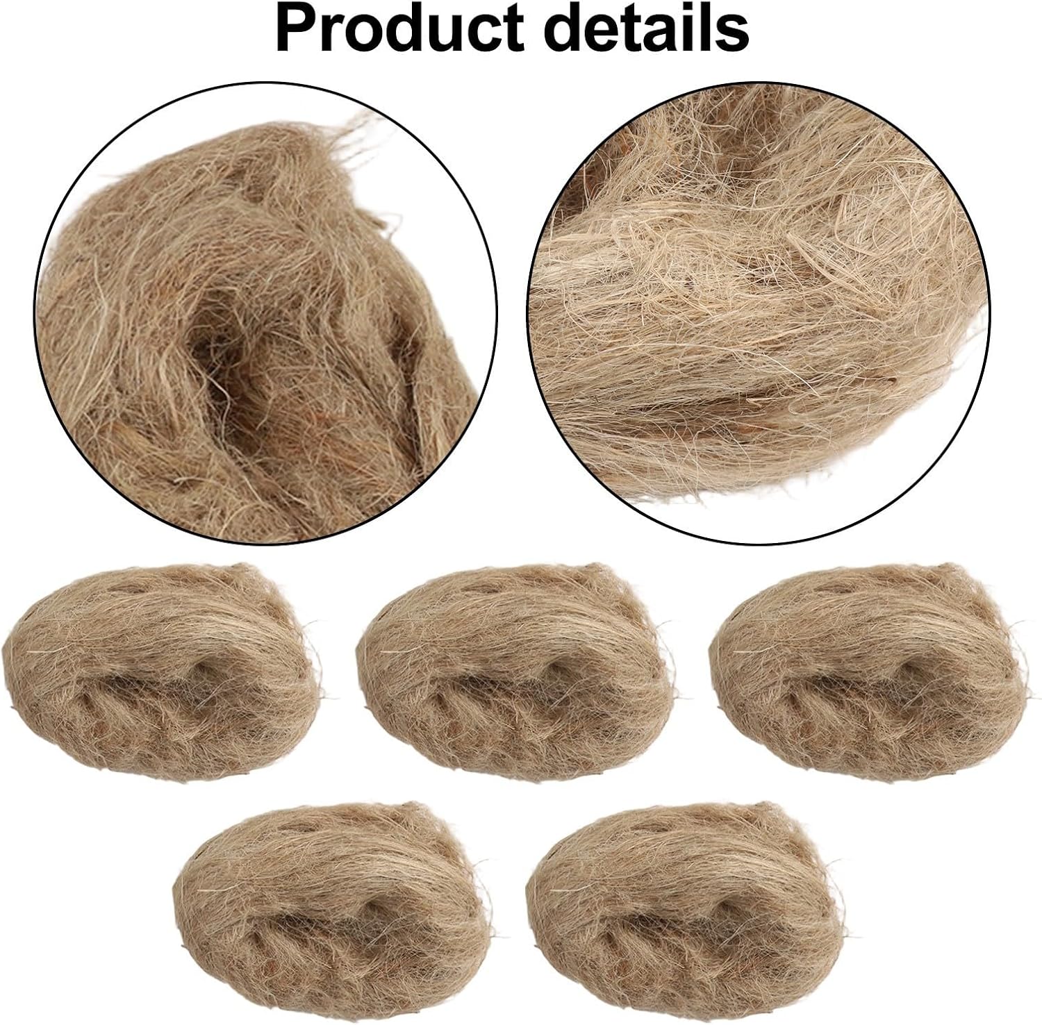 Close up of soft jute fibers for bird cage bedding
