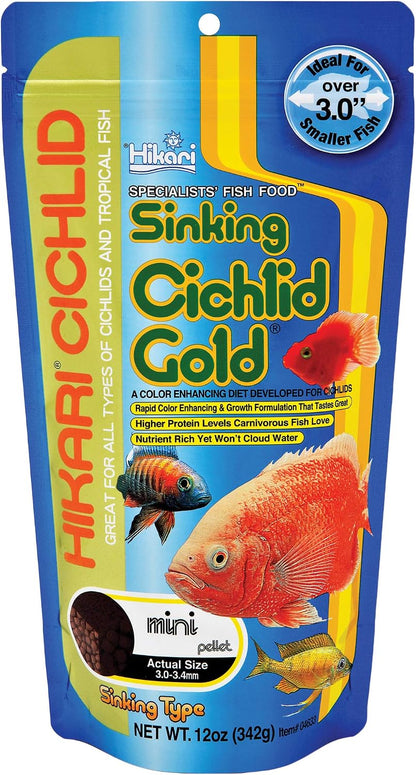 Hikari Sinking Cichlid Gold Mini Pellets front view