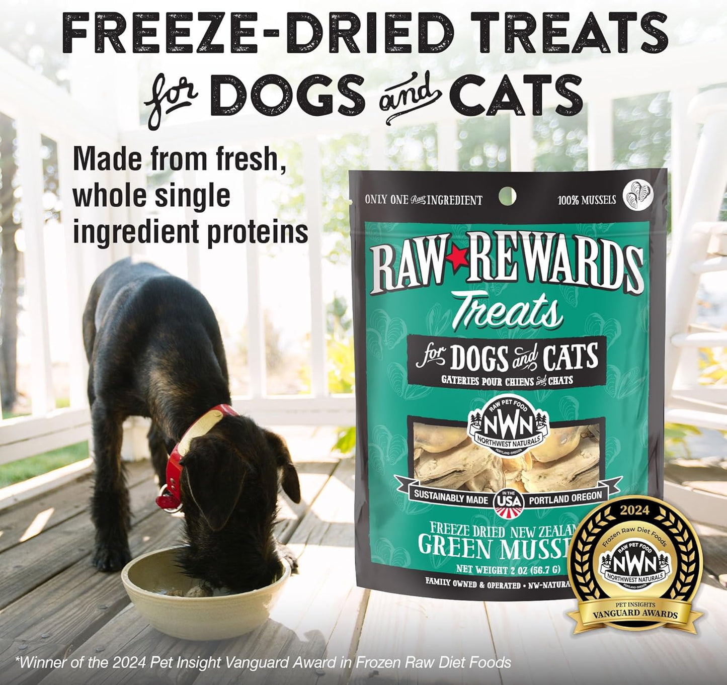 Single ingredient green lipped mussel rewards bite sized pieces for pets