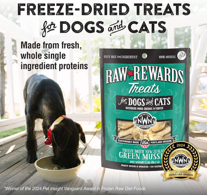 Single ingredient green lipped mussel rewards bite sized pieces for pets