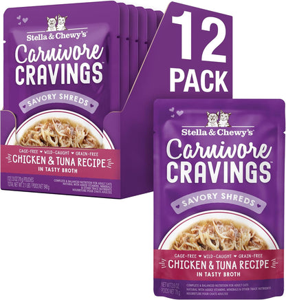 Stella & Chewy's Carnivore Cravings Wet Cat Food - Premium Pouches - Grain Free, High Protein Salmon, Tuna & Mackerel - Perfect For Picky Eaters - Complete Meal or Topper (2.8 oz, 24 Pack) - Image 13