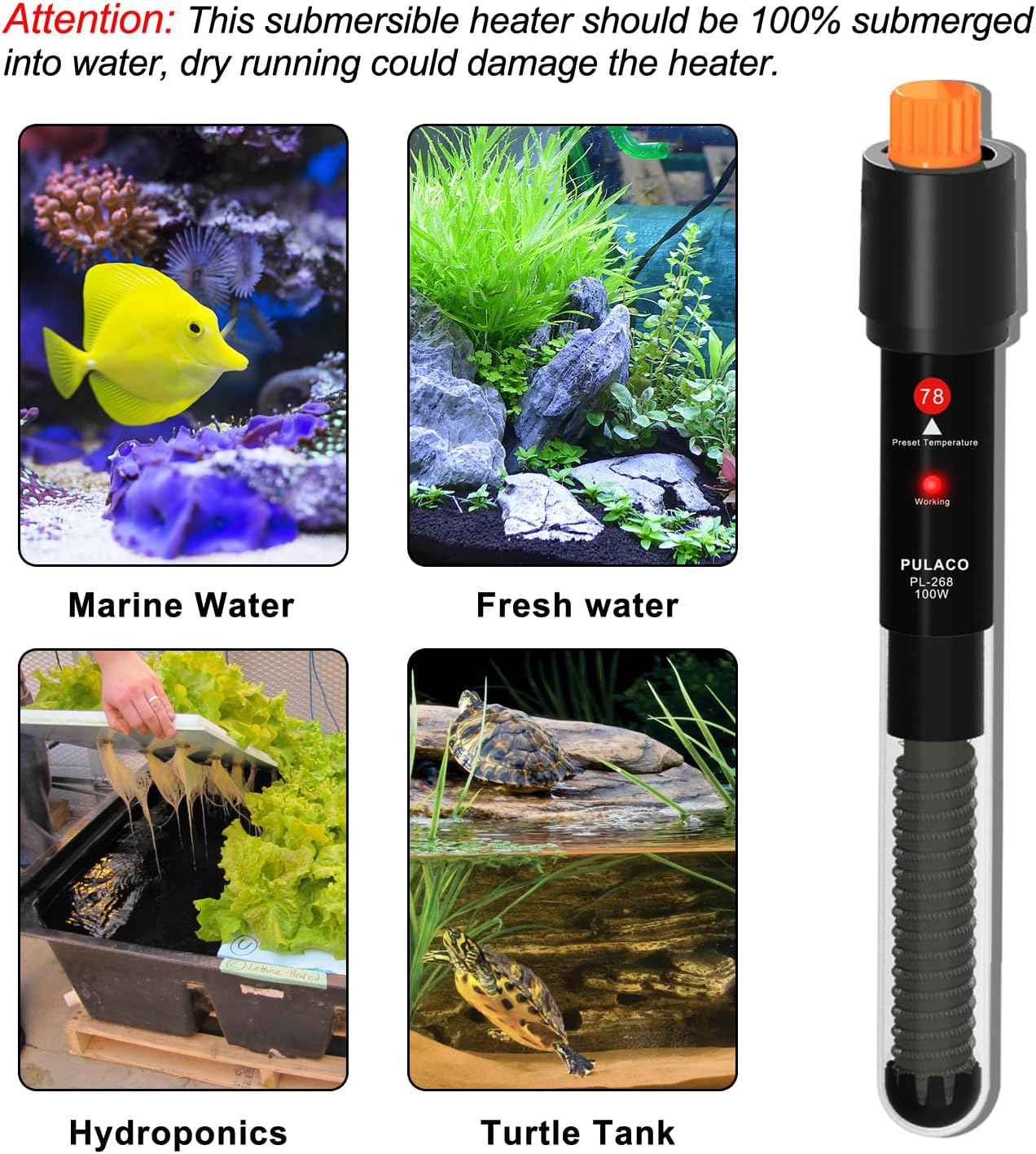 Adjustable temperature dial on Pulaco aquarium heater