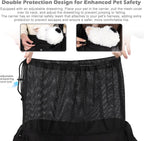 Adjustable strap detail on black CleverCode pet carrier