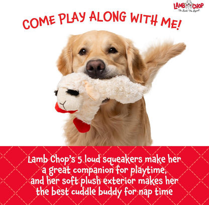 Multipet Lamb Chop dog toy with five squeakers