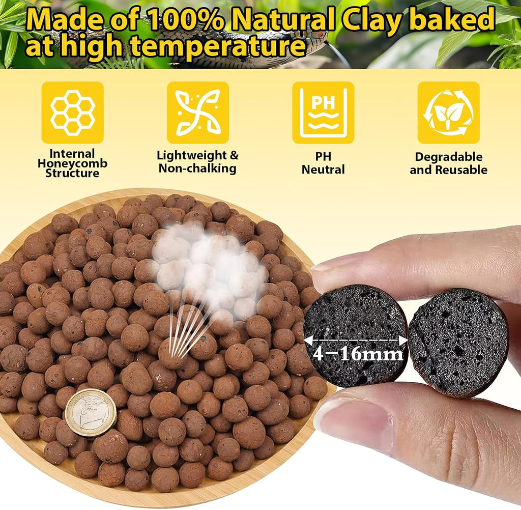 Legigo expanded clay pebbles drainage layer for bioactive terrariums