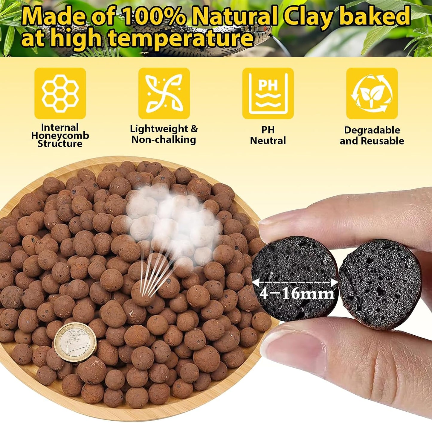 Legigo expanded clay pebbles drainage layer for bioactive terrariums