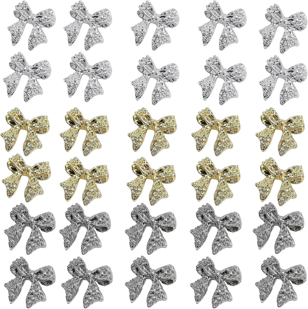 Maigitur Sevgob 3D Metal Bow Nail Charms front view