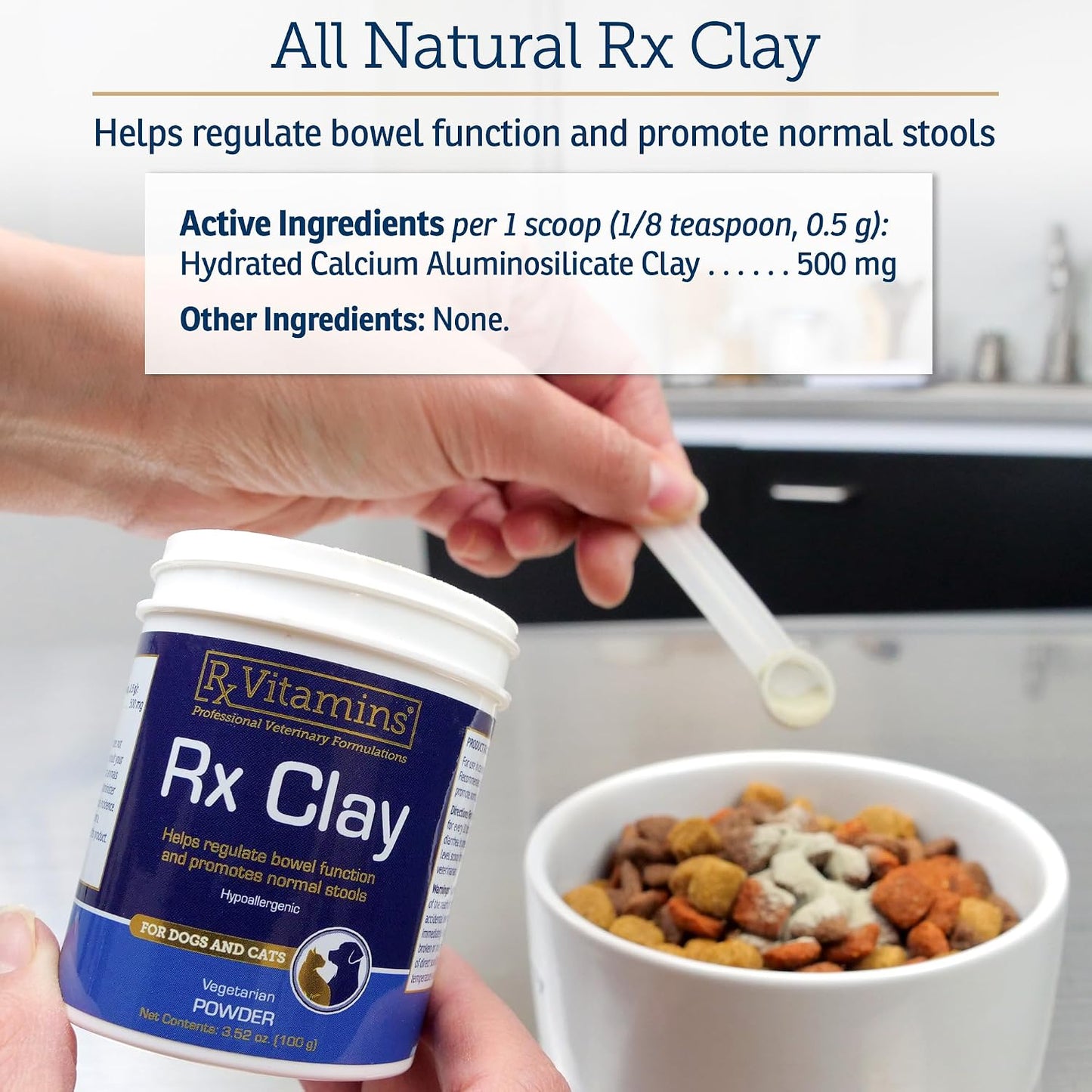 Rx Vitamins Rx Clay packaging side view with ingredients