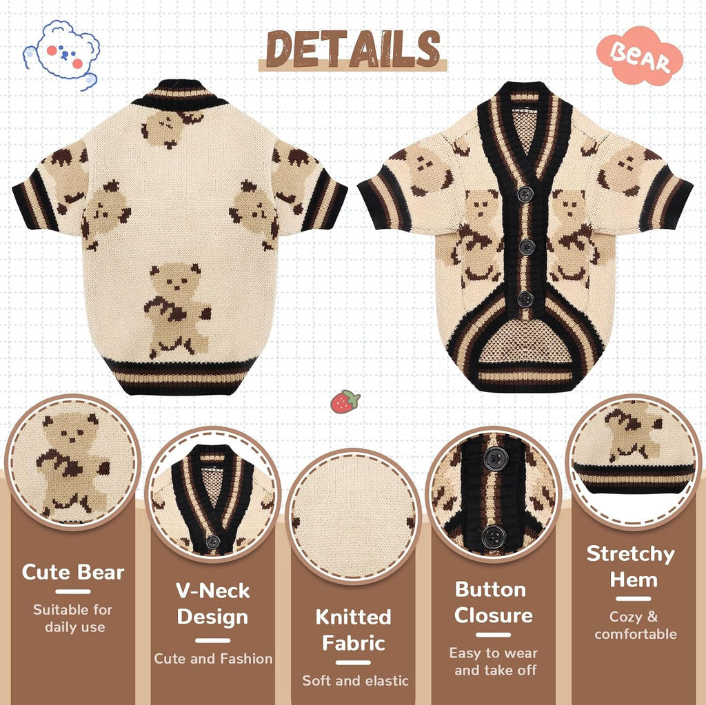 ABRRLO premium pet clothes beige warm doggy knitwear flat lay view