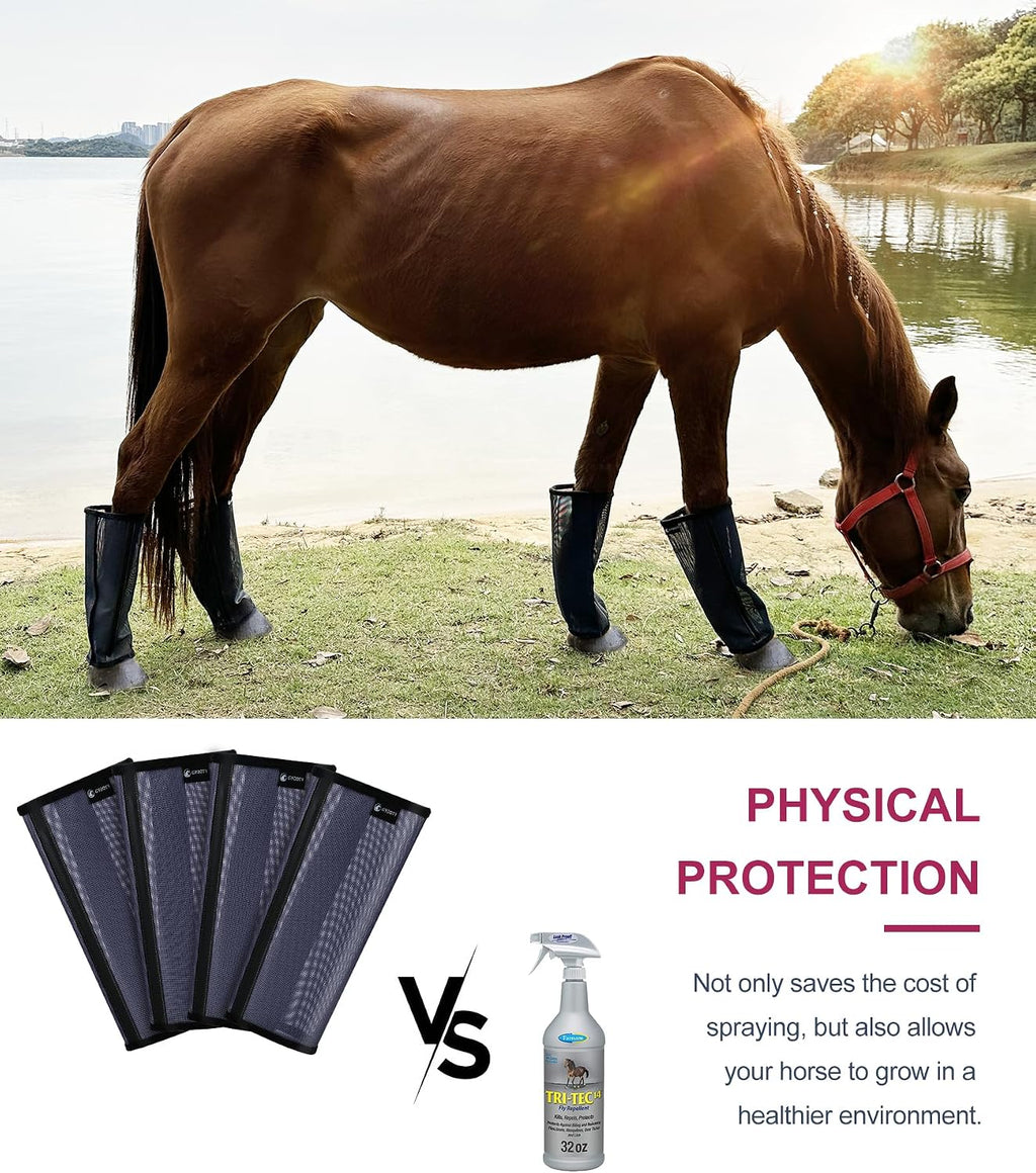 LEAFOREST small size equine fly boots hook and loop fasteners