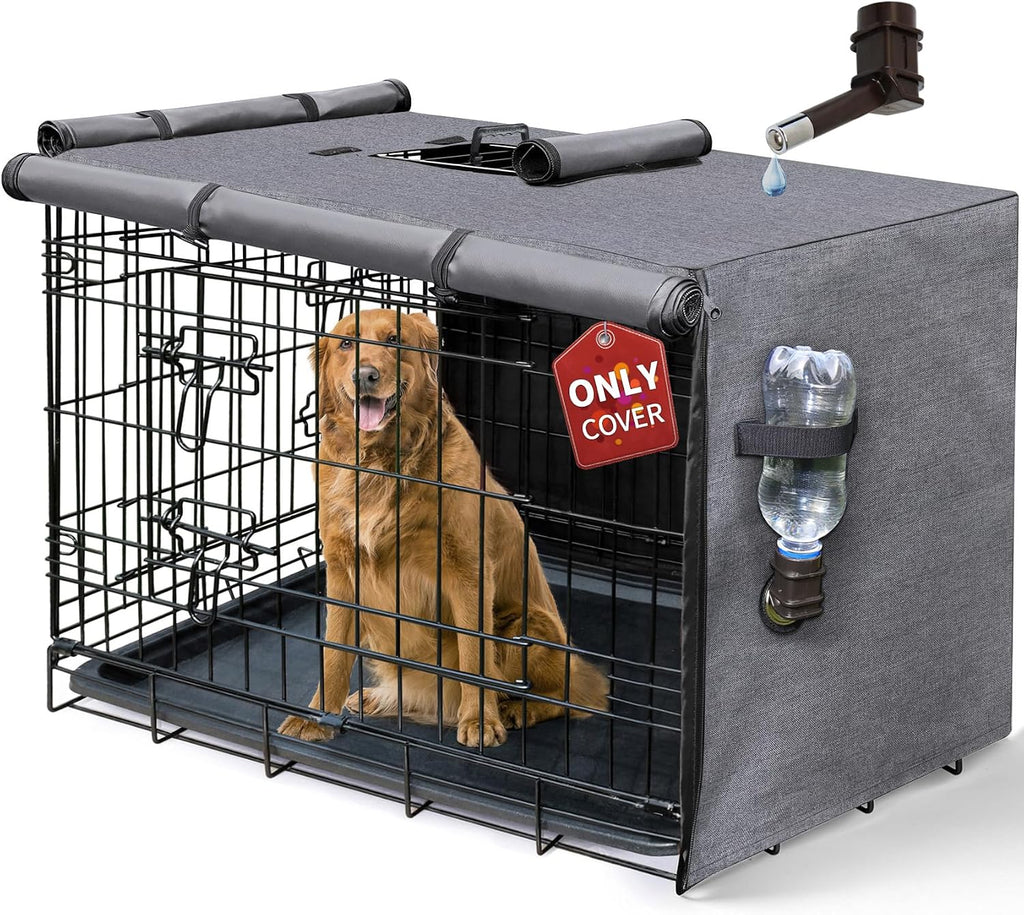 DONORO black pet crate cover indoor living room setup