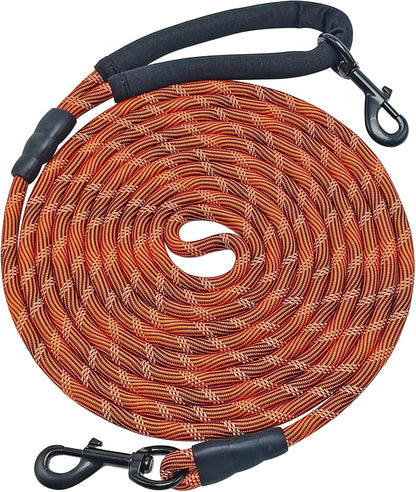 BTINESFUL Long Dog Leash, 10/15/20/30/50FT Dog Training Leash with Soft Handle, Reflective Heavy Duty Rope Dog Lead for Medium Large Dogs Outside Play, Camping (3/8" x 10ft, Blue) - Image 9