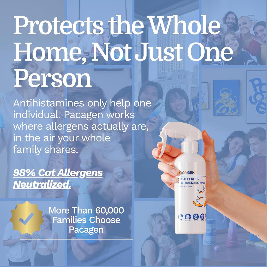 Mixing the allergen neutralizing powder into the stabilizer bottle for activation.