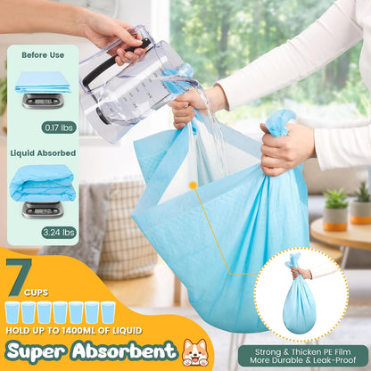 Six layer disposable puppy training pads showcasing the advanced leak lock construction layer by layer.