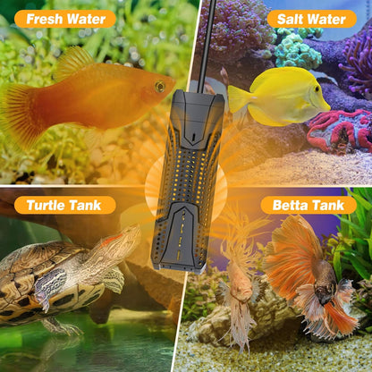Aquarium Heater 300W/500W/800W/1000W for 20-300 Gal, Fish Tank Heater with Intelligent Leaving Water Automatica Stop Heating and Overheating Protection, for Freshwater & Saltwater - Image 9