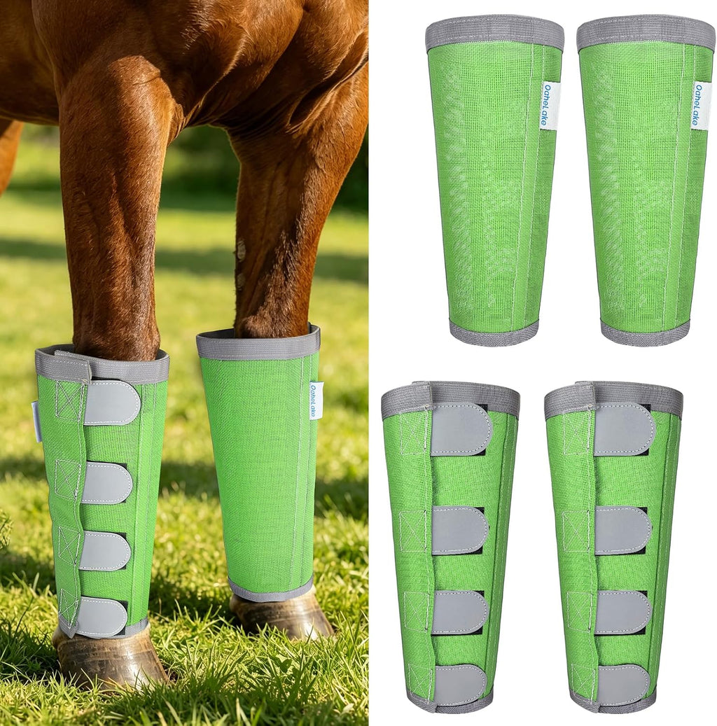 Reflective Horse Fly Boots Set of 4, Loose Fitting Leggings for Horses, Equine Fly Leg Wraps Socks for 4 Legs, Breathable Adjustable and Universal Fit, Reliable Stay Put and on (Blue) - Image 12