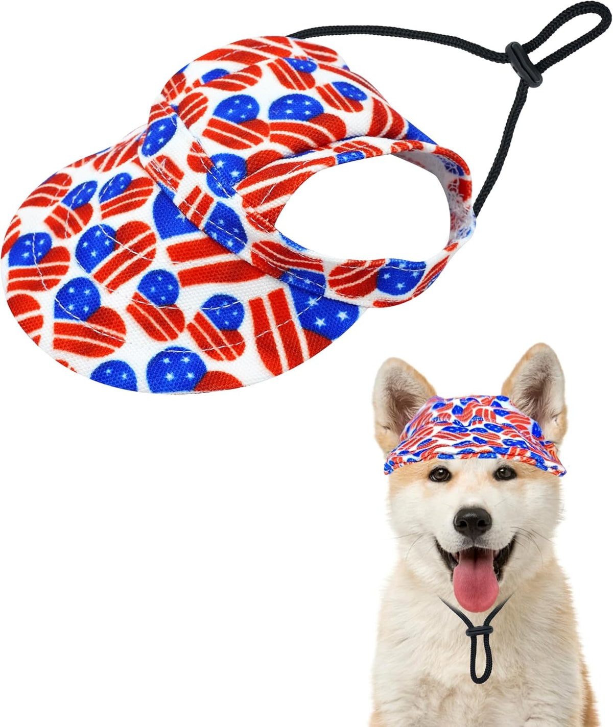 Pet Show American flag dog baseball cap front view