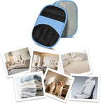 Reusable hair removal mitt clearing cat fur off sofa cushion