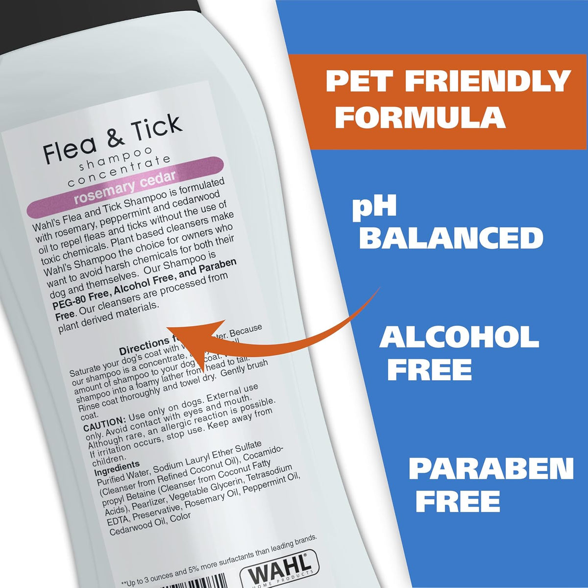 Wahl 24 fluid ounce dog shampoo bottle size comparison