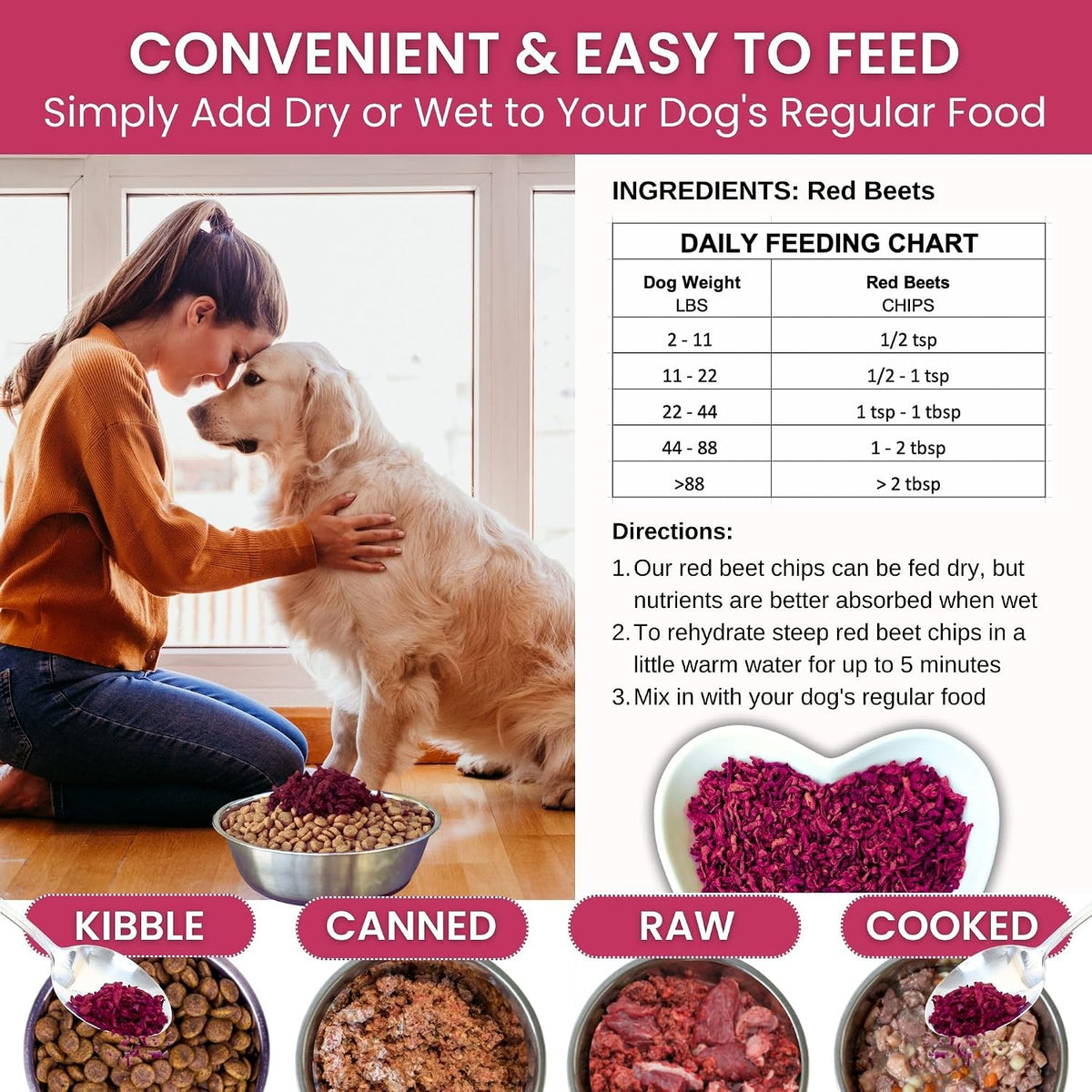 Olewo imported USA dog health supplement bag for digestive and coat support