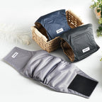 Vuncessin reusable dog belly bands in dark green color showing the secure adjustable velcro attachment surface
