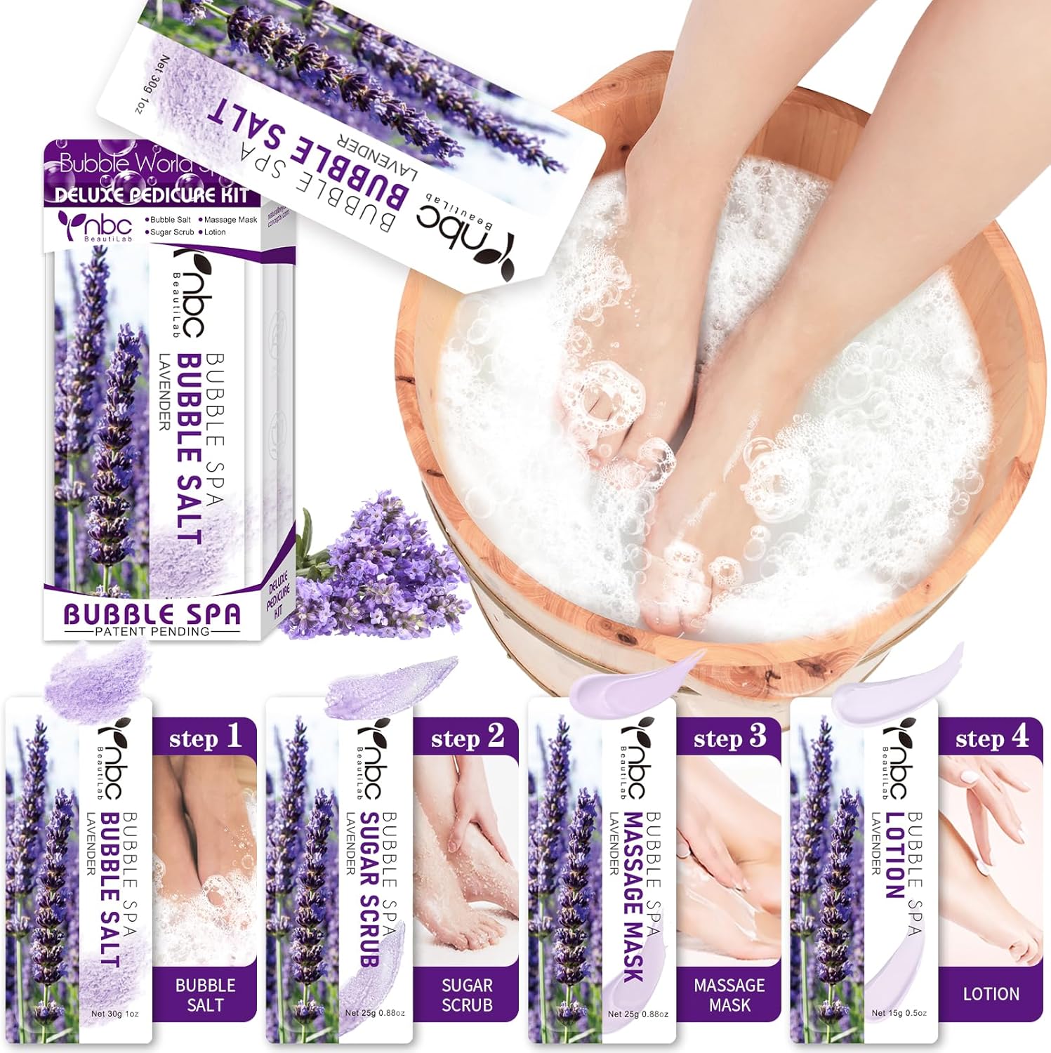 nbc BeautiLab 4 step spa pedicure kit front view