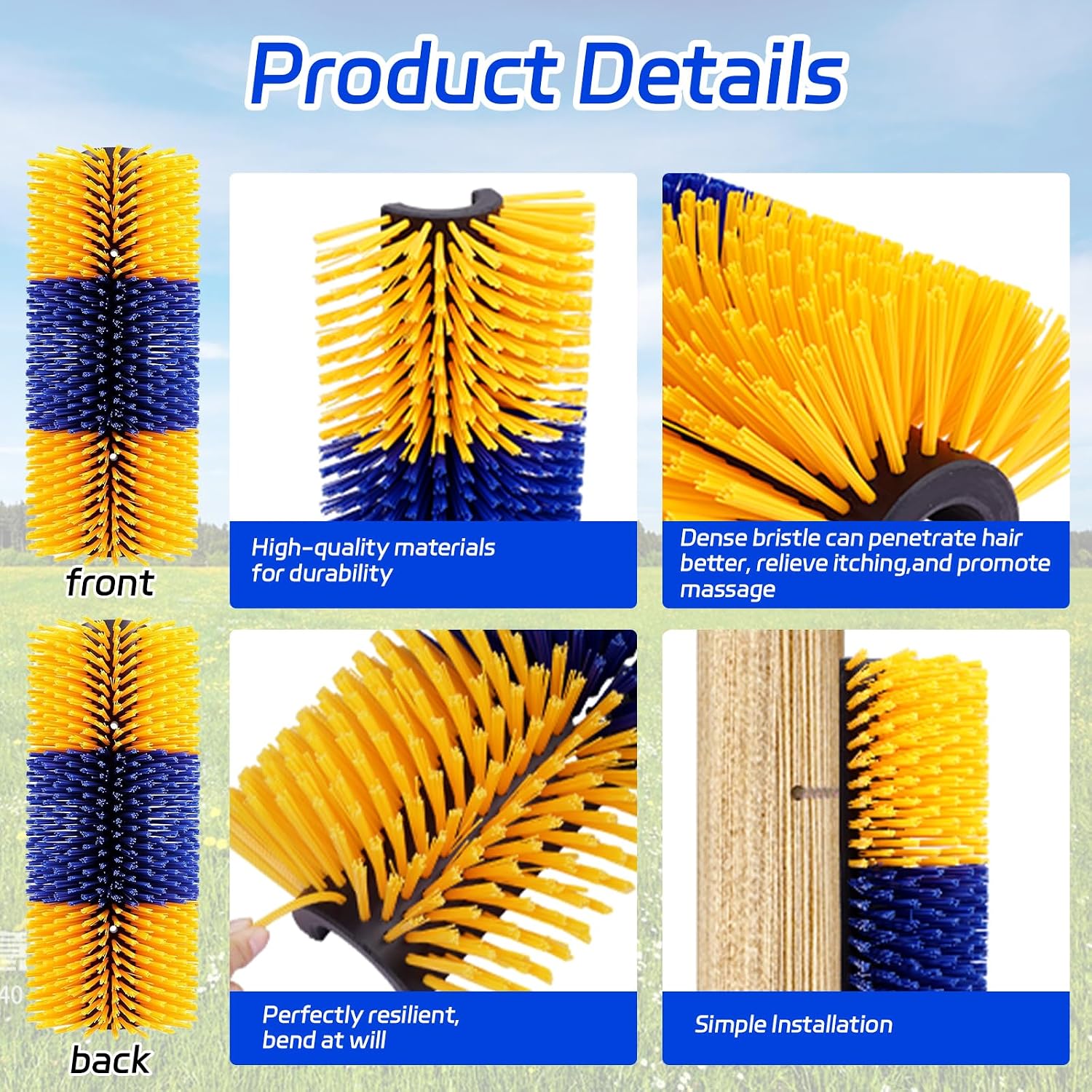Packaged Tagysh livestock scratcher kit ready for farm installation