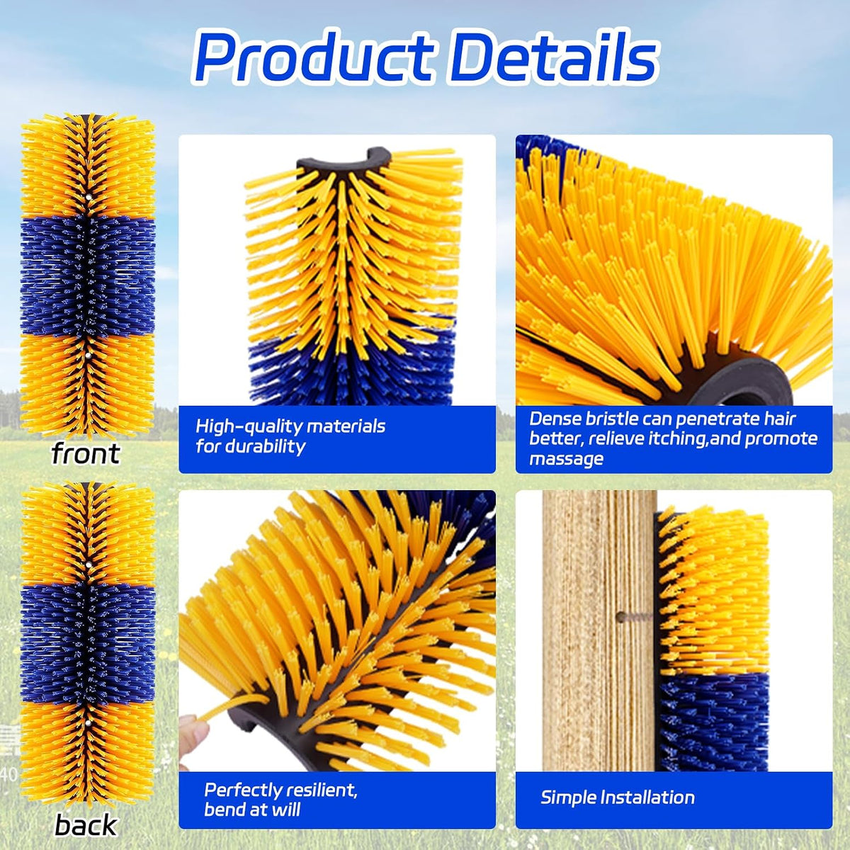 Packaged Tagysh livestock scratcher kit ready for farm installation