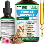 Tobydic Dry and Wet Kennel Cough Natural Relief bottle front view showing herbal respiratory liquid supplement for pets.