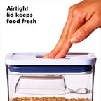 Stackable square design of OXO PET POP storage containers