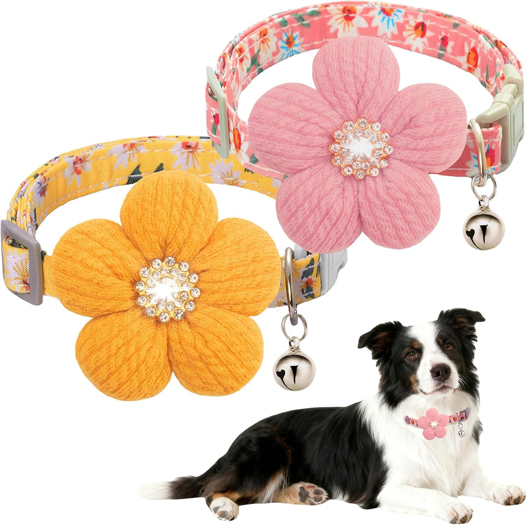 Small Dog Collar with Flower, Spring Dog Collar for Girl Dog Collars for Small Dogs Cute Dog Collar with Bell, Adjustable Length - Image 14