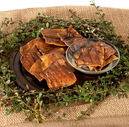 Thick and durable American beefhide dog treats thirty two ounce bag packaging.