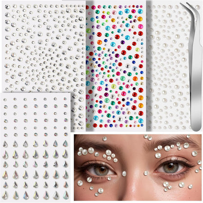 Teenitor face gems and pearls kit front view with applicator
