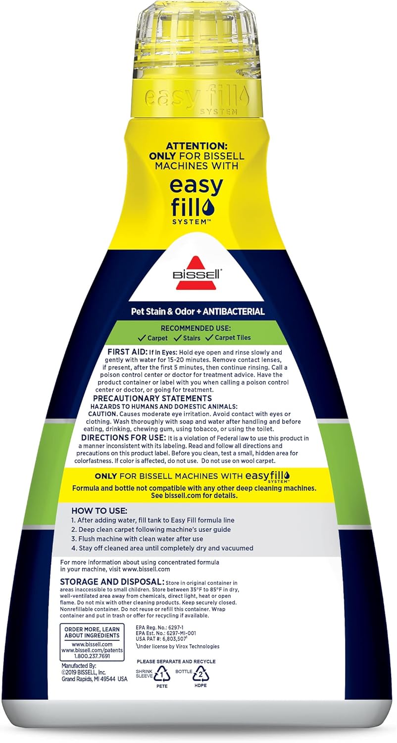 Bissell Pet Stain and Odor 2 in 1 formula bottles pack of 2