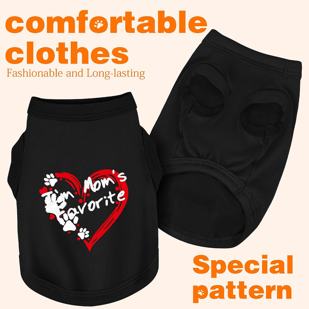 Paiaite dog tank top with heart and paw graphics