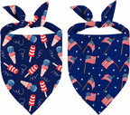 4th of July Dog Bandanas, Patriotic Party Pet Decorations 2 Pack, Adjustable Independence Day Holiday Bandana American Flag Triangle Bibs Cat Scarf Set - Image 9