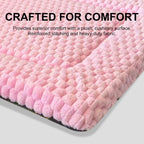 Sunshe machine washable dog bed pink inside a standard travel carrier