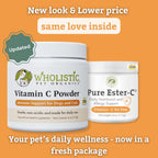 Wholistic Pet Organics calcium ascorbate dog allergy relief supplement label details