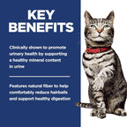 Hill's Science Diet Adult Urinary Hairball Control feeding guide chart on package