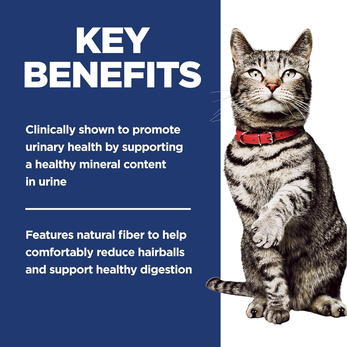 Hill's Science Diet Adult Urinary Hairball Control feeding guide chart on package