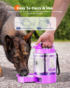 SwSun large dog travel jug showing the clear capacity markings and filled with water.