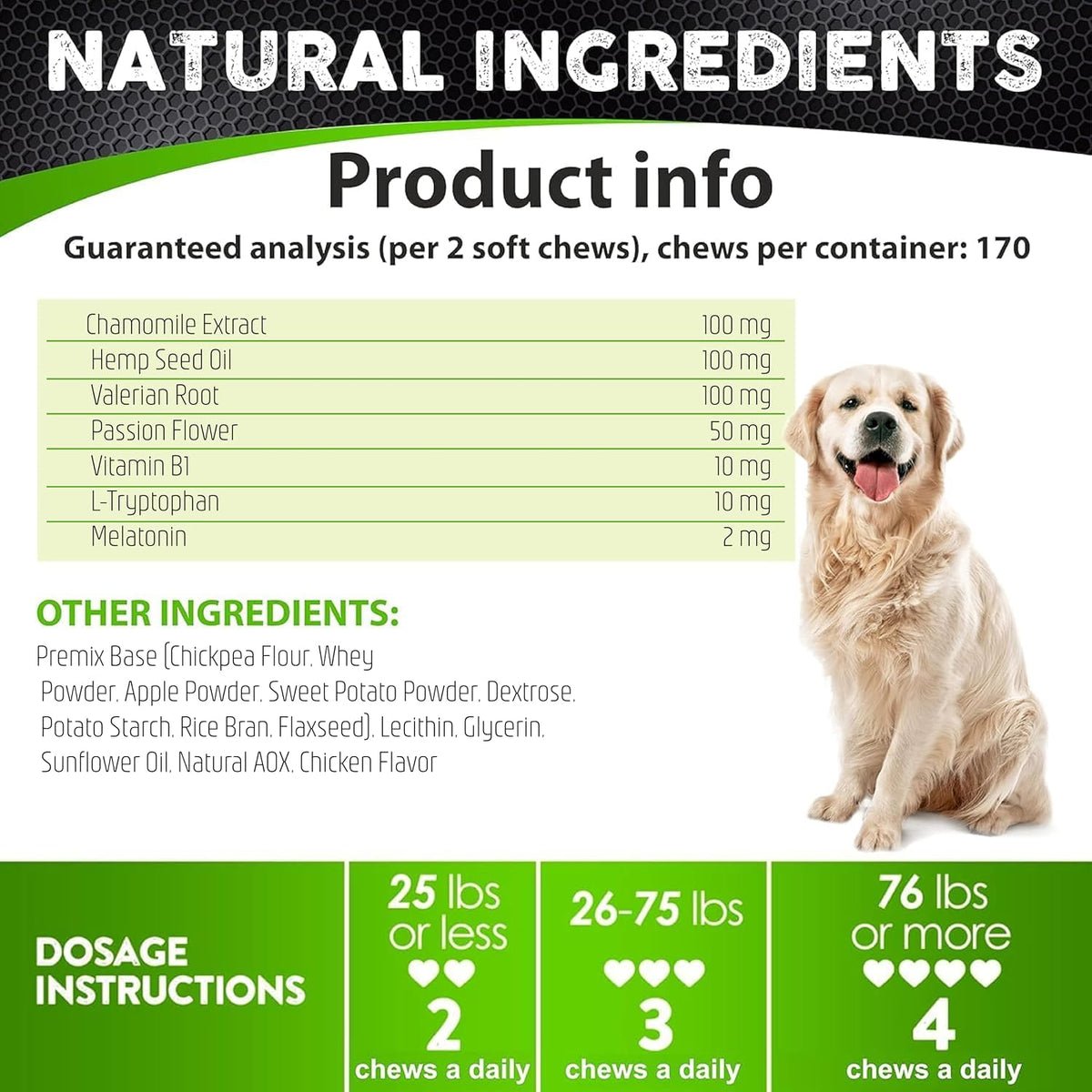 Melatonin and valerian root pet relaxation supplement benefits.