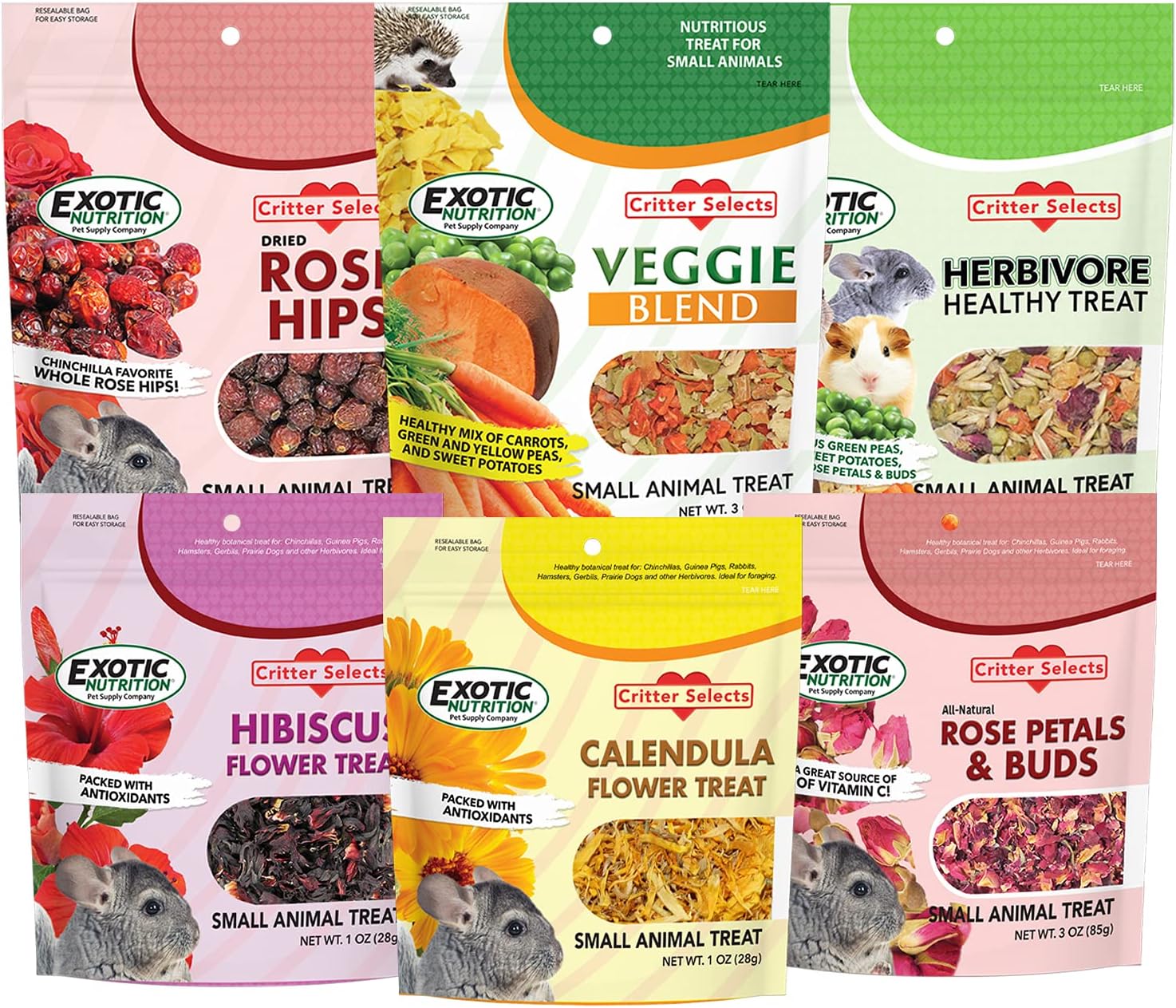 Exotic Nutrition small animal treat assortment packaging