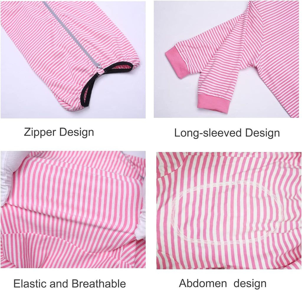 Yeapeeto alternative to cone dog recovery outfit rear zipper detail