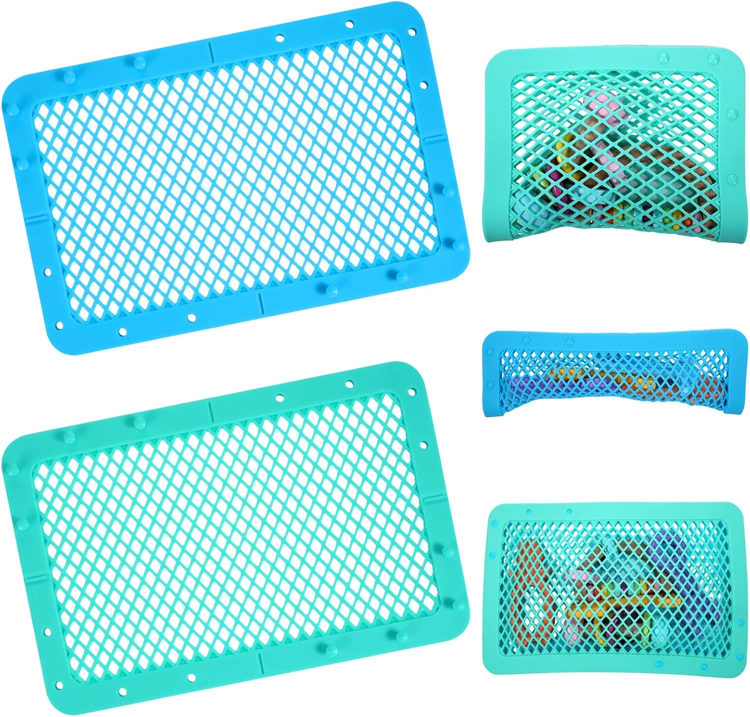 Maxcheck 2 Pcs Silicone Dishwasher Bag set in blue and green