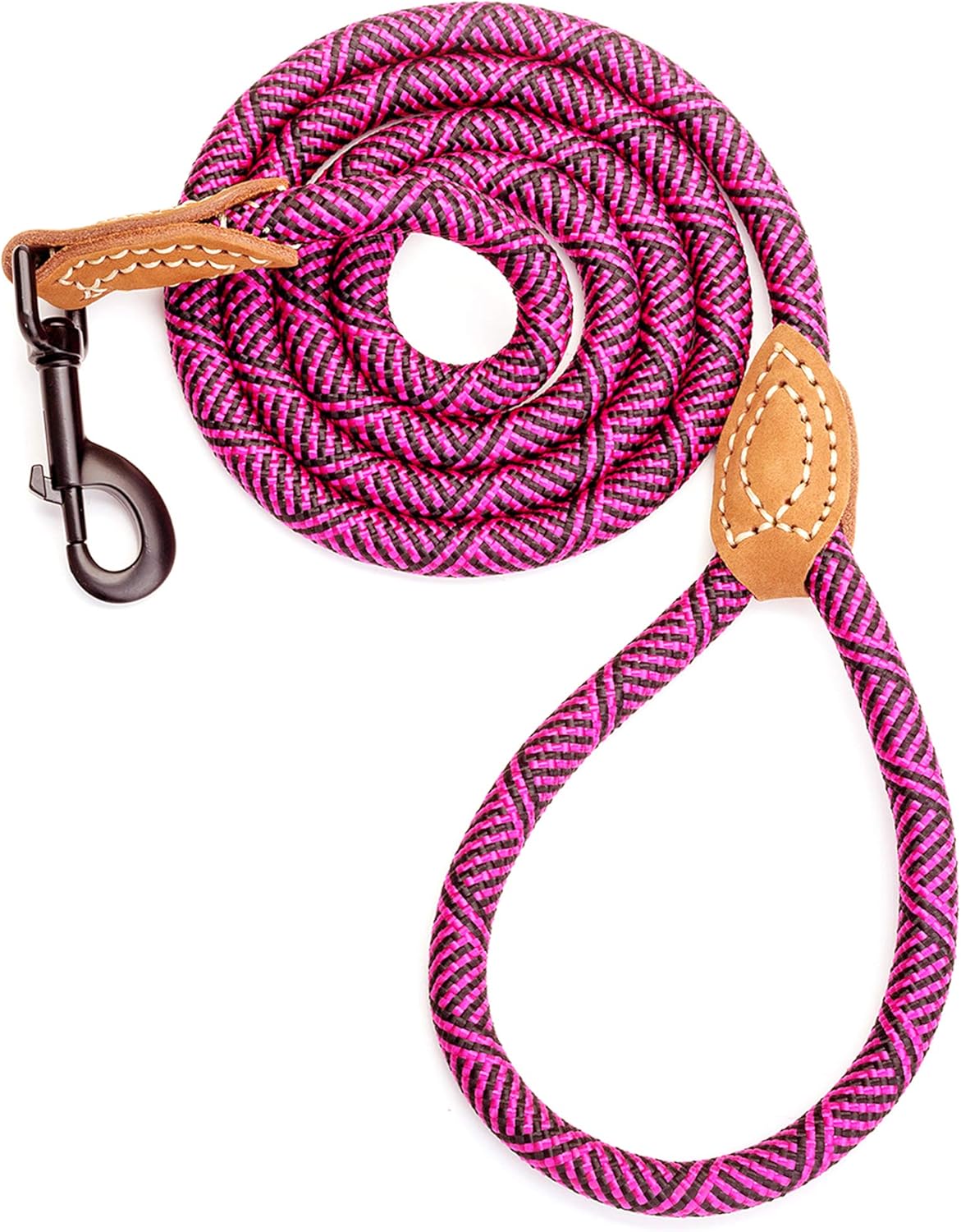 Mile High Life Rope Leash with Genuine Leather Connection, 6 FT/5 FT/4 FT, Heavy Duty Leash for Medium & Large Dogs (Brown, 48 Inch) - Image 15