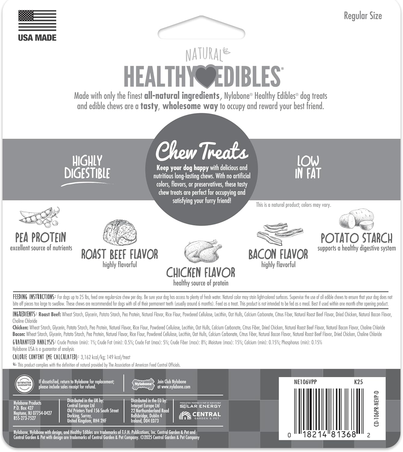 Premium USA sourced Nylabone healthy edibles packaging for Indian pet parents